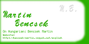 martin bencsek business card